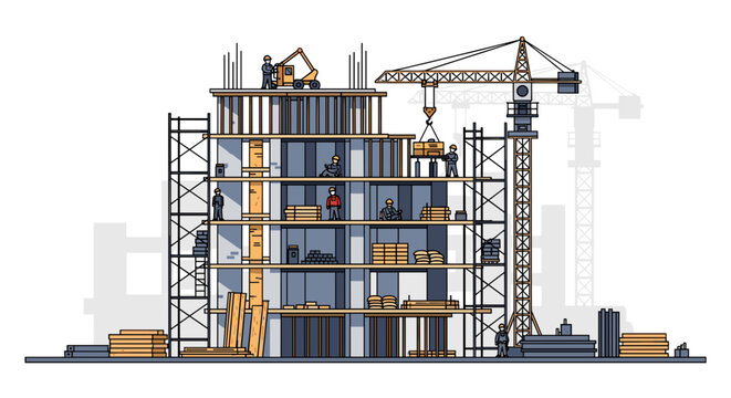 Multi Story Building Under Construction.