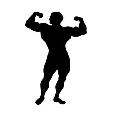 silhouette of a bodybuilder
