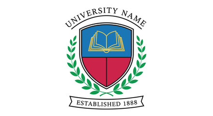 University Logo with Shield and Laurel Wreath.