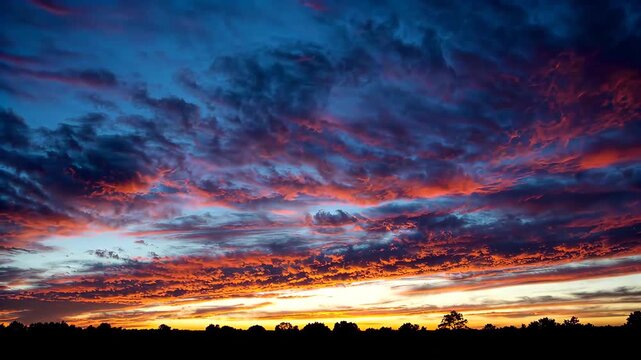 Gorgeous sunset sky natural scenery