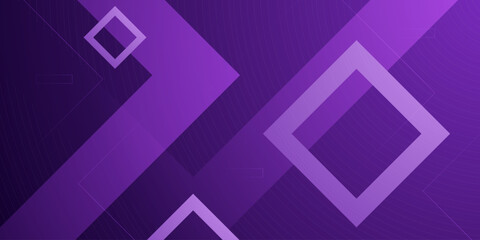 Abstract overlap arrow and square shapes background with purple gradient color element concept design. Simple and elegant banner style.