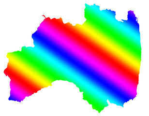 福島県　虹色　カラフル　イラスト