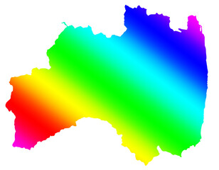 福島県　虹色　カラフル　イラスト