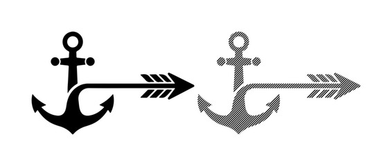 Symbolic anchor and arrow graphic representing direction and stability © MDTUHIN
