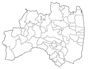 Obraz premium 福島県 白黒 シンプル イラスト