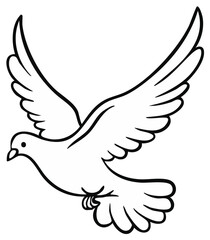 Obraz premium Simple Line Art Illustration of a Soaring Dove