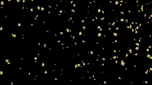 Golden Square Confetti Falling on Transparent Background (Alpha Channel)
四角い金箔が舞い散るアルファチャンネル付き背景素材