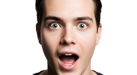 Surprised Man with Wide Eyes and Open Mouth