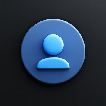 3d icon of Transparent blue avatar