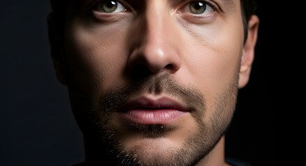 Obraz premium Dramatic Portrait of Man with Green Eyes