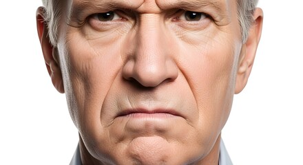 Senior Man with Scowling Expression Close-Up