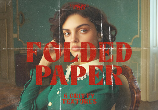 6 Folded Paper Texture Overlay Grunge Analog Scan Surface