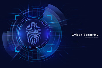 Cyber security data protection poster gradient 3D illustration