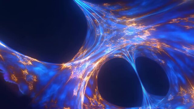 Colors Dance In Interstellar Tunnel Flow. Vibrant Waves Of Light And Heat Intertwine Through Space