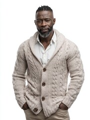 Obraz premium Nigerian Man in Cardigan Lifestyle Portrait