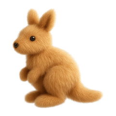 Obraz premium PNG Cute fluffy kangaroo illustration.