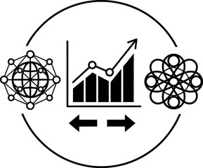 Increasing trend line graph with arrow
