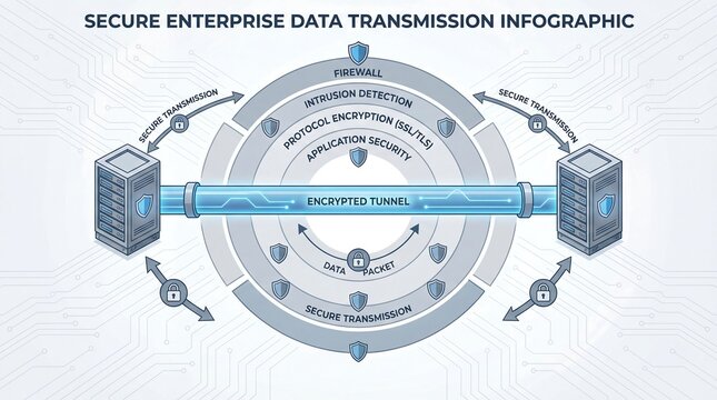 Secure Enterprise Data Transmission Infographic.