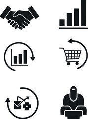 E commerce and business growth icons