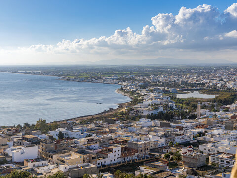 Coastal Panorama: The White City of Kelibia from the Ancient Fortress