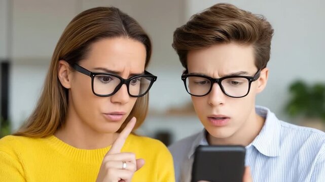Friends react to surprising news on their phones