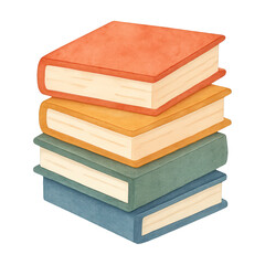 Fototapeta premium PNG Colorful stack of books