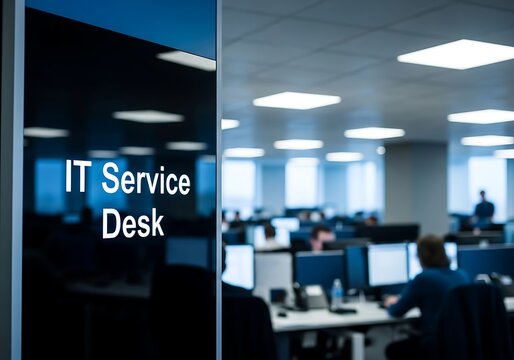 Office I T service desk with employees it service desk