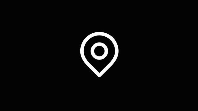 Digital location pin icon animation for transparent backgrounds