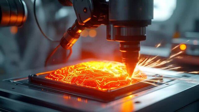 Precision laser engraving on electronic component