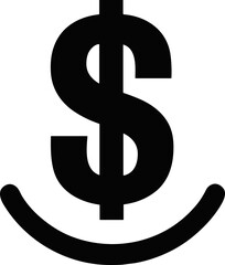 Professional money symbol logo with curved line base for corporate financial stability and investment banking identity