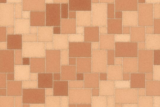 Terracotta interlocking rectangular stone tile floor texture for outdoor patio and garden design