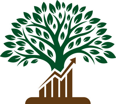 Tree Growth Chart Logo Business Success Nature