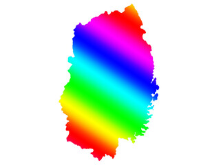 岩手県　虹色　カラフル　イラスト