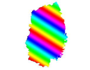 岩手県　虹色　カラフル　縞模様　イラスト