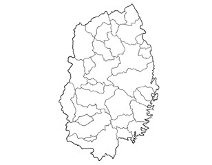 岩手県　白黒　シンプル　イラスト