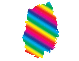 岩手県　虹色　カラフル　縞模様　イラスト