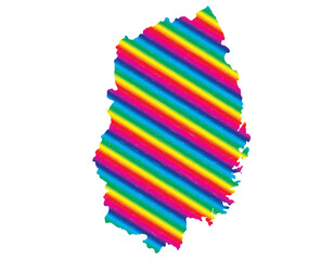 岩手県　虹色　カラフル　縞模様　イラスト