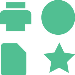 vector illustration of a set of green stickers