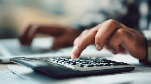 Closeup on hands typing loan payoff calculations on a laptop emphasizing precision and timely mortgage clearance.