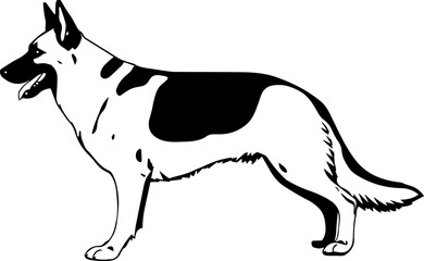 German Shepherd dog black silhouette
