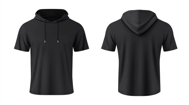 Blank black hoodie and t-shirt mockup