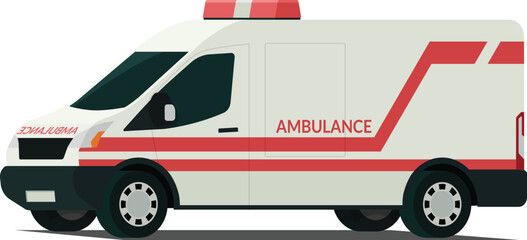 Medical emergency vehicle angled front side view © kabutlazuardi