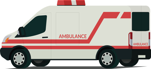 Medical emergency vehicle angled rear side view © kabutlazuardi