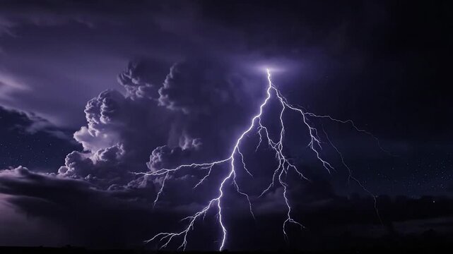 Dramatic night sky featuring a massive dark storm cloud illuminated by internal lightning, perfect for cinematic trailers and atmospheric backgrounds.