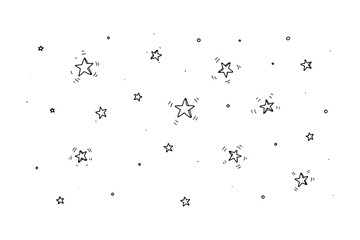 Fototapeta premium Hand drawn star pattern with doodle style for kids and party backgrounds