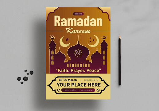 Ramadan Kareem Islamic Event Celebration Flyer Design Template