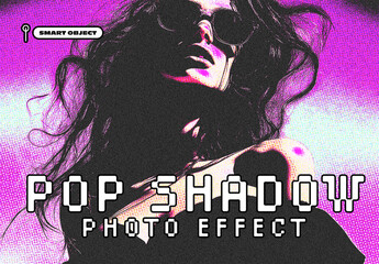 Vivid Pop Shadow Portrait Photo Effect Template