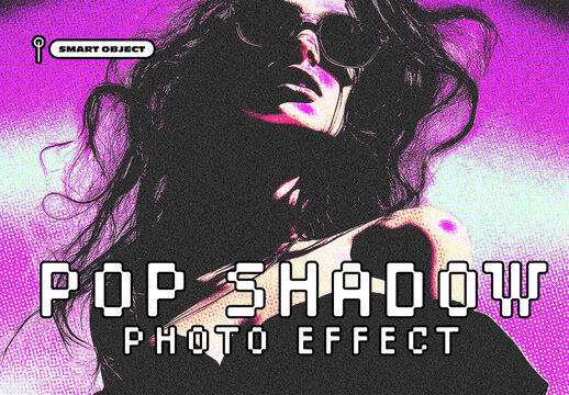 Vivid Pop Shadow Portrait Photo Effect Template