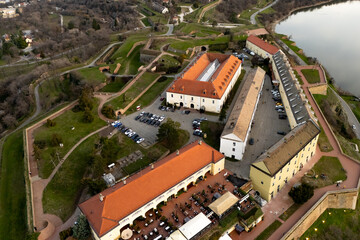 Novi Sad - Serbia, February 12, 2026: Petrovaradin fortress photographed by drone.