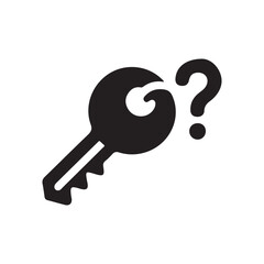 key security access question mark silhouette icon